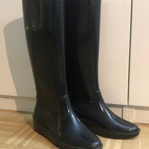 Black Fendi Rainboots, 9M Sleek Fit